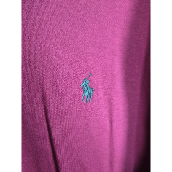 Polo Ralph Lauren Shirt Mens XL Classic Burgundy Fit Long Sleeve Green Pony - Picture 2 of 5